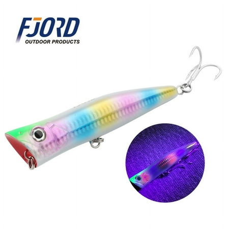 140mm 51g Popper Fishing Lure Sea Saltwater Hard Baits Floating UV Effect Swimbaits Surface Tuna Topwater Artificial Baits color 8