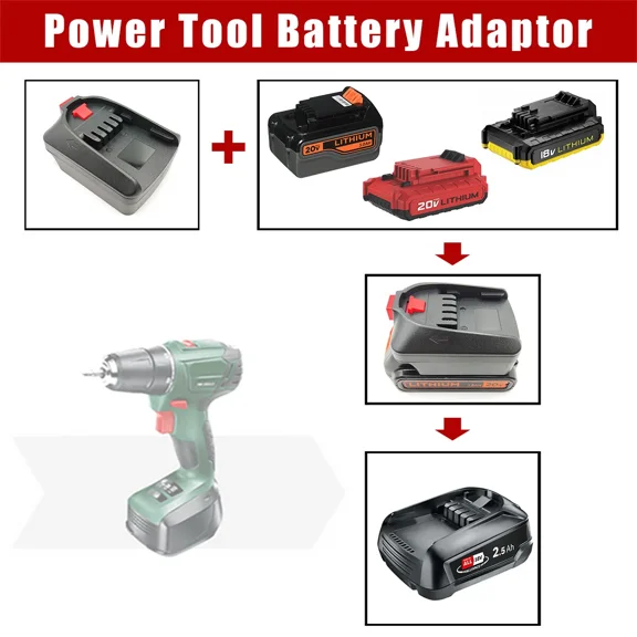 Adapter for Black Decker 20V Li-ion Battery Convert to for Bosch PBA 18V CTool