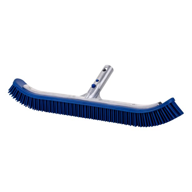 Mainstays Swimming Pool Brush 18" with Blue Rubber Bristles and silver