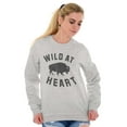 thumbnail image 4 of Wild At Heart Buffalo Inspirational Unisex Plus Fleece Graphic Sweatshirt Brisco Brands 4X, 4 of 5