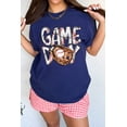 thumbnail image 2 of Women's Blue GAME DAY TOUCH DOWN Graphic T-Shirt - Casual Crew Neck Tee | [ZhiHiMeRi] | (US 20-22)2XL, 2 of 9