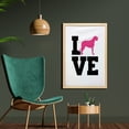 thumbnail image 2 of Irish Wolfhound Wall Art with Frame, Pinky Dog Silhouette and Love Lettering on Plain Background, Printed Fabric Poster for Bathroom Living Room, 23" x 35", Charcoal Grey and Hot Pink, by Ambesonne, 2 of 2
