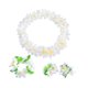 thumbnail image 4 of Conjunto de leis hawaianos, guirnalda, collar, diadema, pulseras, flores artificiales portátiles Blanco, 4 of 9