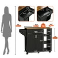 thumbnail image 6 of ModFusion Kitchen Cart, Two-Door, Rolling Island with Drawer, Shelves, Spice, Wine Racks, 34.84" Length, 6 of 6