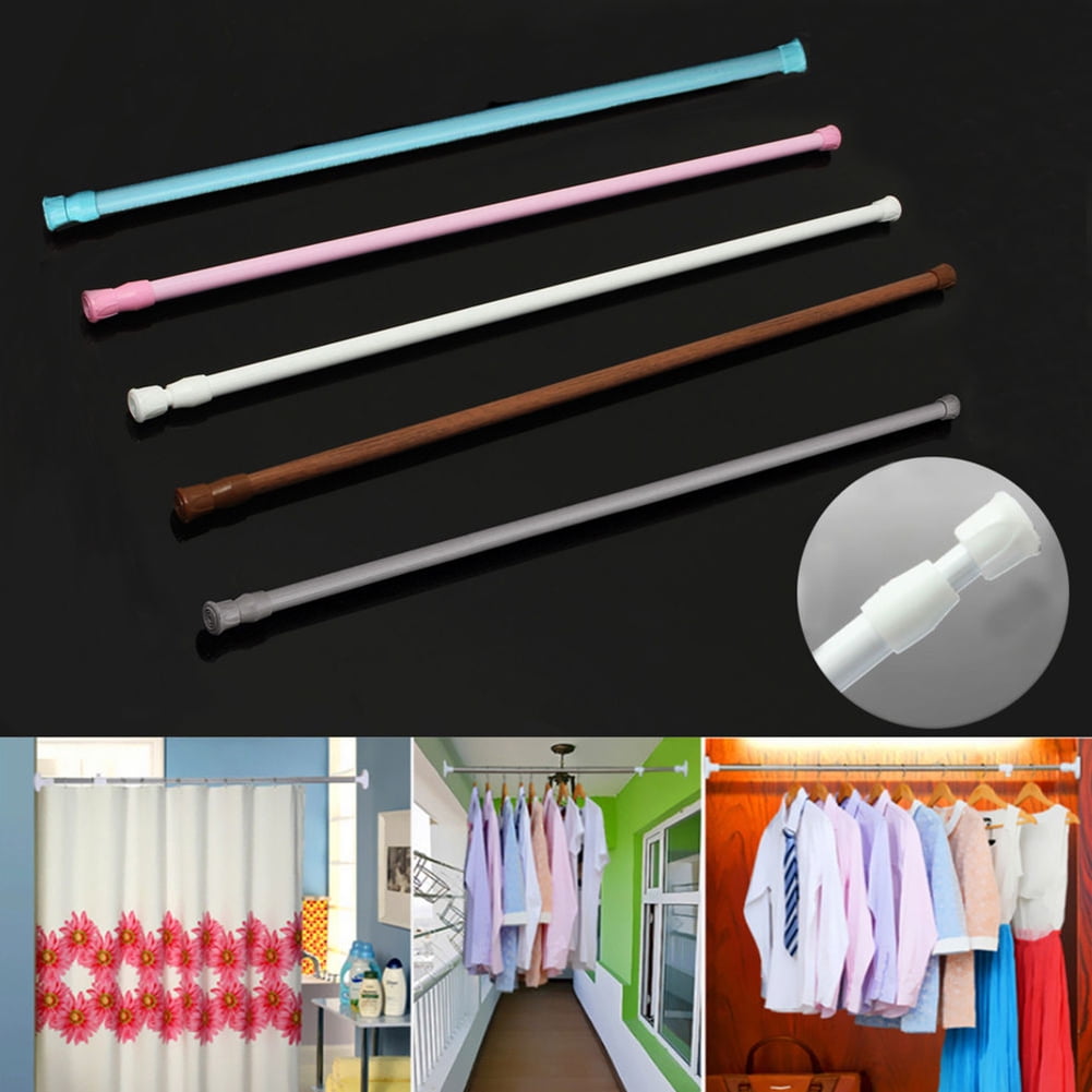 Spring Load Extendable Telescopic Net Voile Tension Curtain Rail Pole Rod Load 