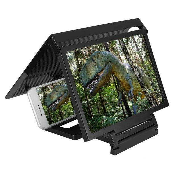 Cergrey Support de loupe pour téléphone portable 3D Video HD Magnifier  Agrandir l'écran Noir, support de loupe pour écran, loupe pour écran de  téléphone 