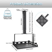 ZDSSY Black Universal Ceiling Extending Projector Tray, Height Adjustable, Universal Bracket with Concealed Cable Management