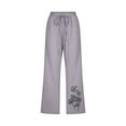 thumbnail image 6 of QATAINLAV Cotton Linen Pants Women Summer Plus Size Wide Leg Capris Casual Drawstring High Waist Beach Pants Trendy Dandelion Print Cropped Trousers with Pockets Gray 3XL, 6 of 6