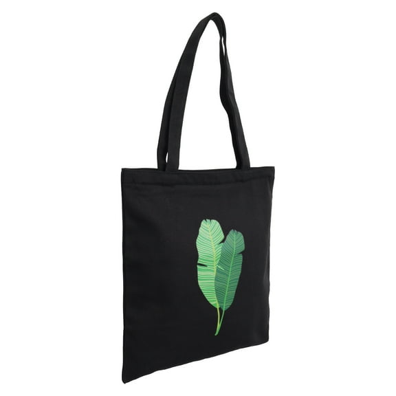 Uxcell Canvas Tote Bag with Handle Reusable Handbag Beach Bag Black