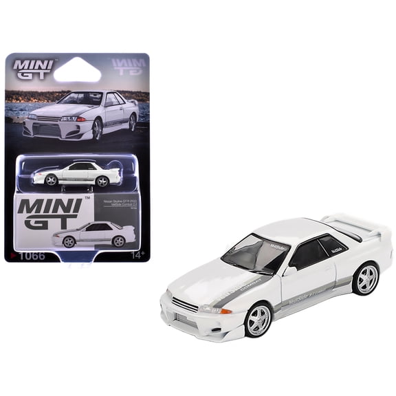 Nissan Skyline GT-R (R32) RHD "Veilside Combat C-I" White with Gray Stripes Limited Edition 1/64 Diecast Model Car by Mini GT