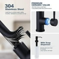 thumbnail image 5 of Wowow Single handle Black Stainless Steel Pull-Down Kitchen Sink Faucet with sprayer, 1 Piece, 5 of 7