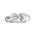 thumbnail image 5 of BLISSFUL STEP Women Rhines Block Heel Slide Sandals Silver 5, 5 of 9