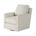 thumbnail image 2 of Southern Home Furnishings Chat Domino Fabric Swivel Glider Accent Chair in White, 2 of 3
