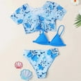 thumbnail image 2 of Utlike Girls Swimsuit Toddler Sleeveless Printing Beach Bathing Suit Swimwear Fashion Bikini Set Size 7 Years-8 Years, 2 of 6