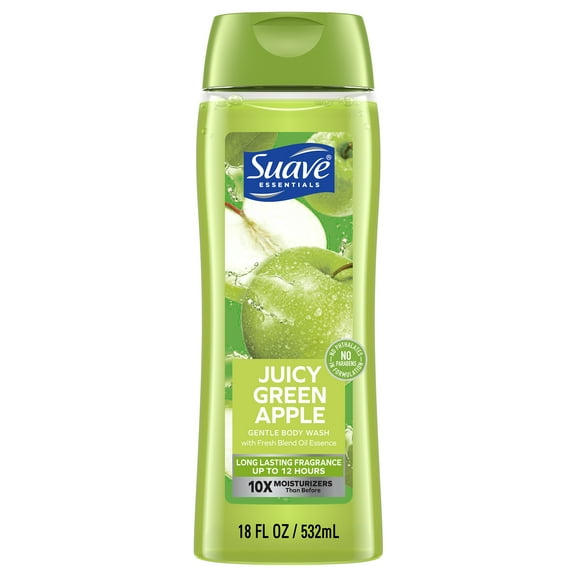 Suave Essentials Gentle Body Wash, Juicy Green Apple, 18 oz