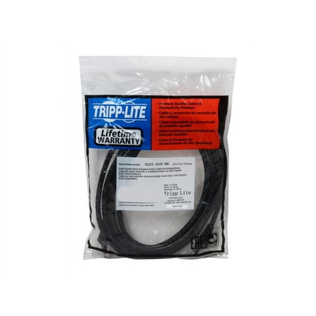 Tripp Lite N201-010-BK 10' CAT-6 Gigabit Snagless Molded Patch Cable Black