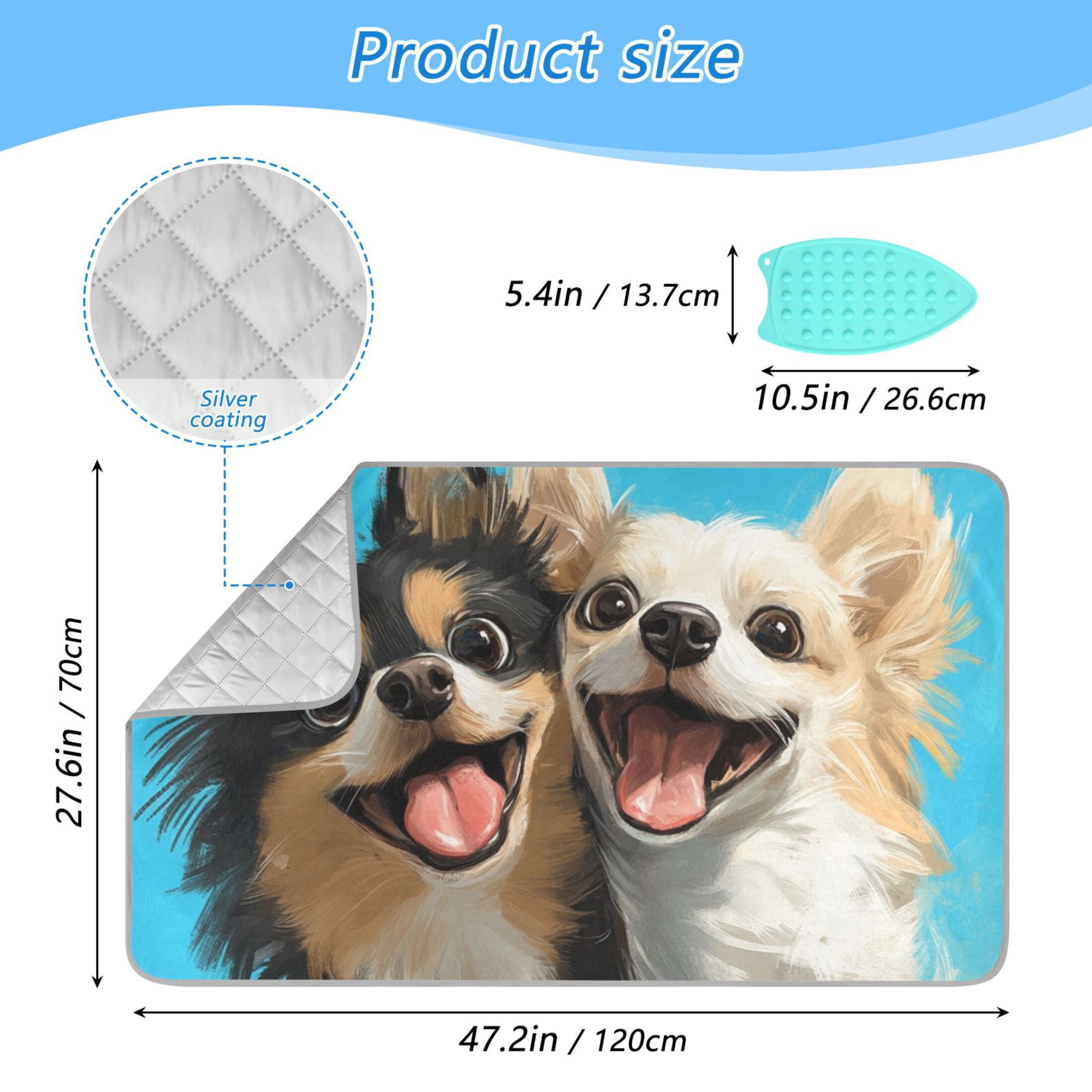 Optimistic Dogs Ironing Board Covers Heat Resistant Ironing Pad Mat Portable for Travel Washer Dryer Table