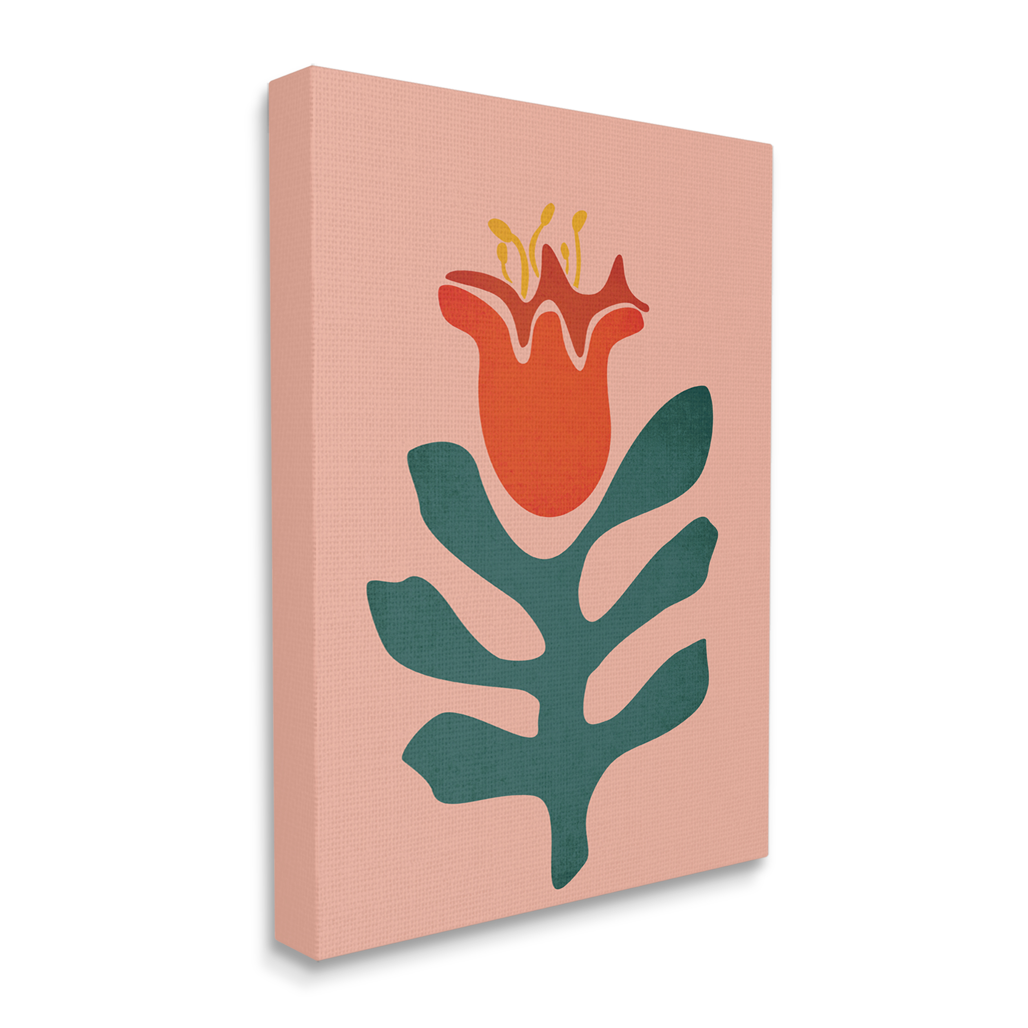 Stupell Industries Modern Tulip Flower Bud Abstract Cutout Shapes Graphic Art Gallery Wrapped Canvas Print Wall Art, Design by JJ Design House LLC