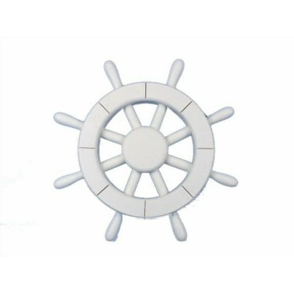 Hampton Nautical White Ship Wheel, 12"