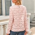 thumbnail image 5 of Godom Women Eyelet Long Sleeve Tops Shirts Dressy Hollow Out Crochet Lace Embroidered Blouses 2025 Fashion, 5 of 7