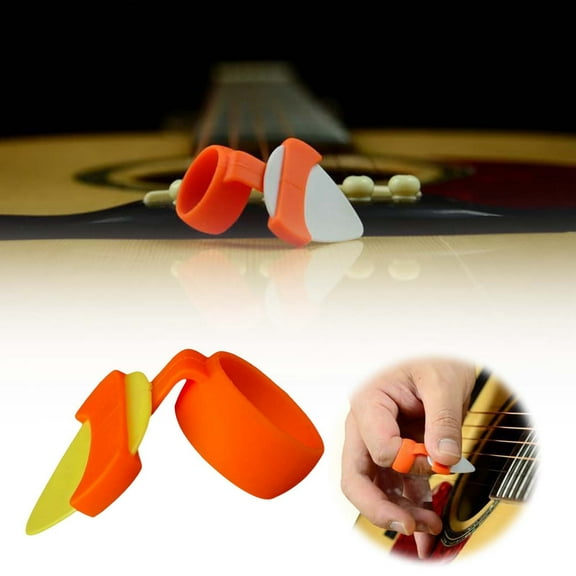 Ergonomic Silicone Guitar Picks â 2 Thickness Set with S/M Sizes for All Genres (Non-, Durable)