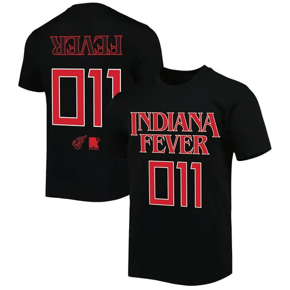 Unisex round21 Black Indiana Fever Stranger Things Premium Relaxed T-Shirt