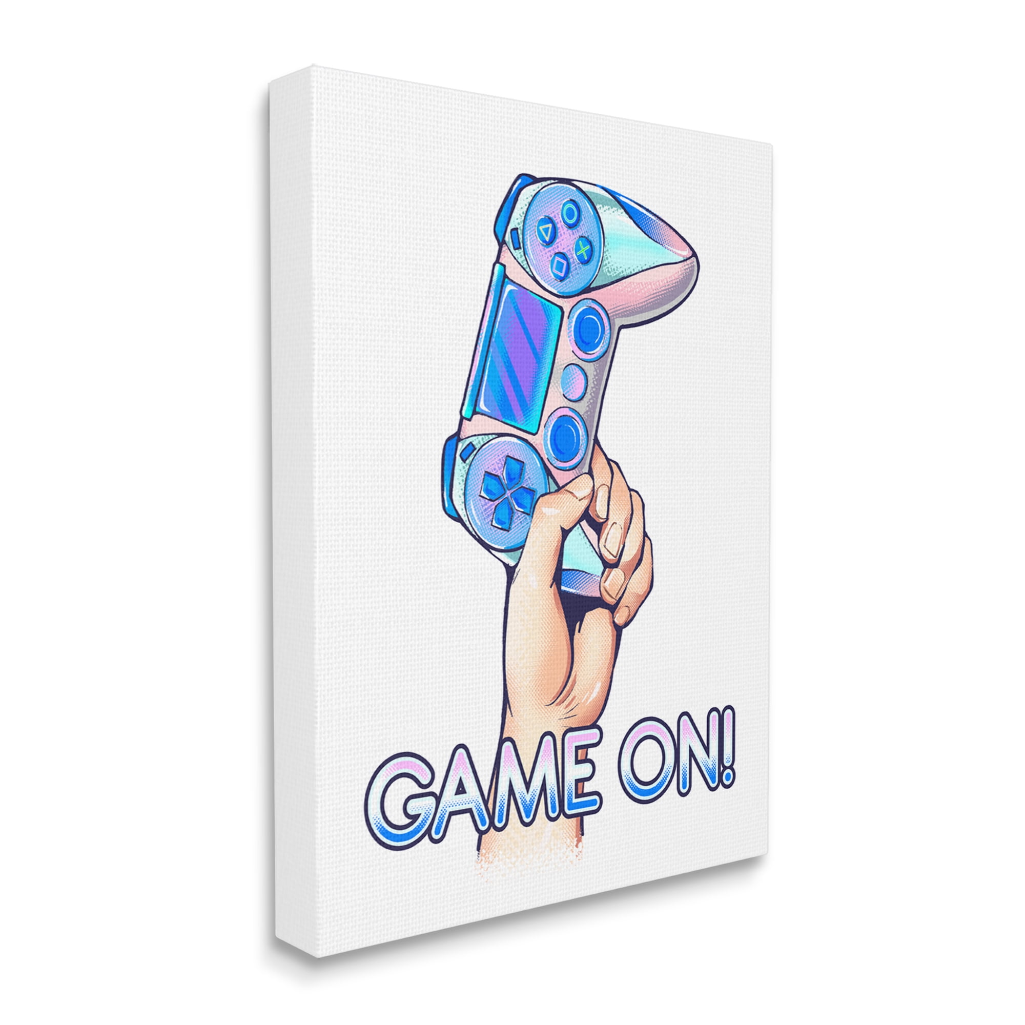 Stupell Industries Game On Text Holding Gaming Controller Illustration , 36 x 48, Design by Ziwei Li