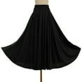 thumbnail image 3 of YUUMIN Women's Ruffle Elastic Waistband Dance Skirts Flamenco Ballroom Dance Stage Performance Black XXL, 3 of 6