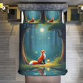 thumbnail image 4 of Fox in Enchanted Forest Bedding Set Couple Bedclothes Pillowcase Home Textiles Bed 3pcs Set for Bedroom Customized Decoration Full, 4 of 6