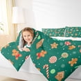 thumbnail image 4 of Feelyou Lollipop Candy Queen Comforter Set, Kawaii Gingerbread Man Bedding Sets, Cartoon Christmas Style Reversible Bedding Comforter Set, Lightweight Room Decor, 3 Pieces, 4 of 8