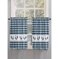 thumbnail image 5 of Farmhouse Blue Plaid 2 Panel Kitchen Curtains for Windows, Vintage Country Cock Checkered Bathroom Privacy Curtain, Home Décor Window Treatment for Bedroom/Living Room 55"x45", 5 of 6