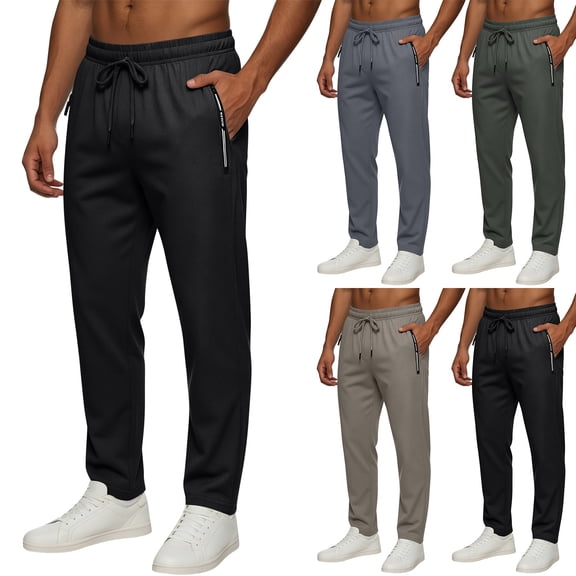 Baggy Sweatpants Men Big and Tall Straight Leg Comfy Gym Activewear with Pockets Cargo Athletic Work Track Pants, XS