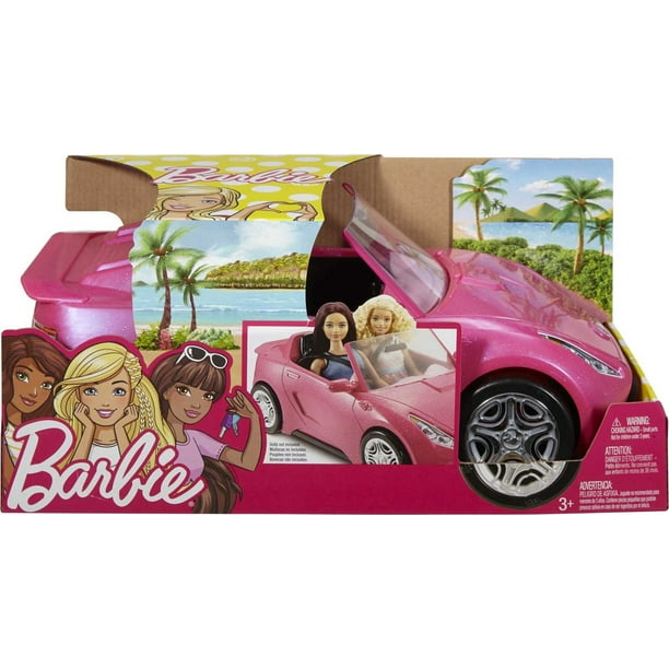 Convertible Toy Sparkly Pink 2-Seater with Rolling -