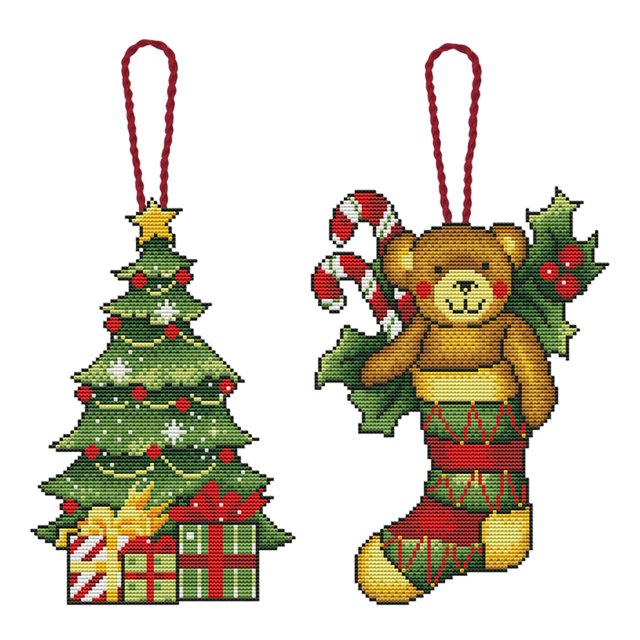 Colgante de bordado FLhrweasw 11 quilates árbol de Navidad oso manualidades Nuevo