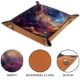thumbnail image 3 of Women Girls Leather Square Dish Trinket Plate Jewelry Tray, Colorful Galaxy Shining Stars Flag Mothers Day Birthday Gift, 20.5x20.5cm, 3 of 6