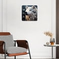 thumbnail image 3 of 14 Inch Wall Clock Battery Operated Silent Clock Decorative for Office, Kitchen, Outdoor, Living Room，Wolf on Snow Winter Landscape with Snowflake Lovely, 3 of 4
