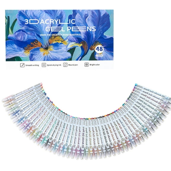 3D Acrylic Gel Pen Set for Writing and Art 10 Mm Gel Pens Acrylic Paint Markers for Coloring and Craft Projects