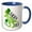 Blue/White, variant on 3drose, St Patricks Day Lucky Saurus Red Irish Dinosaur Illustration, 11oz Two-tone Yellow Mug