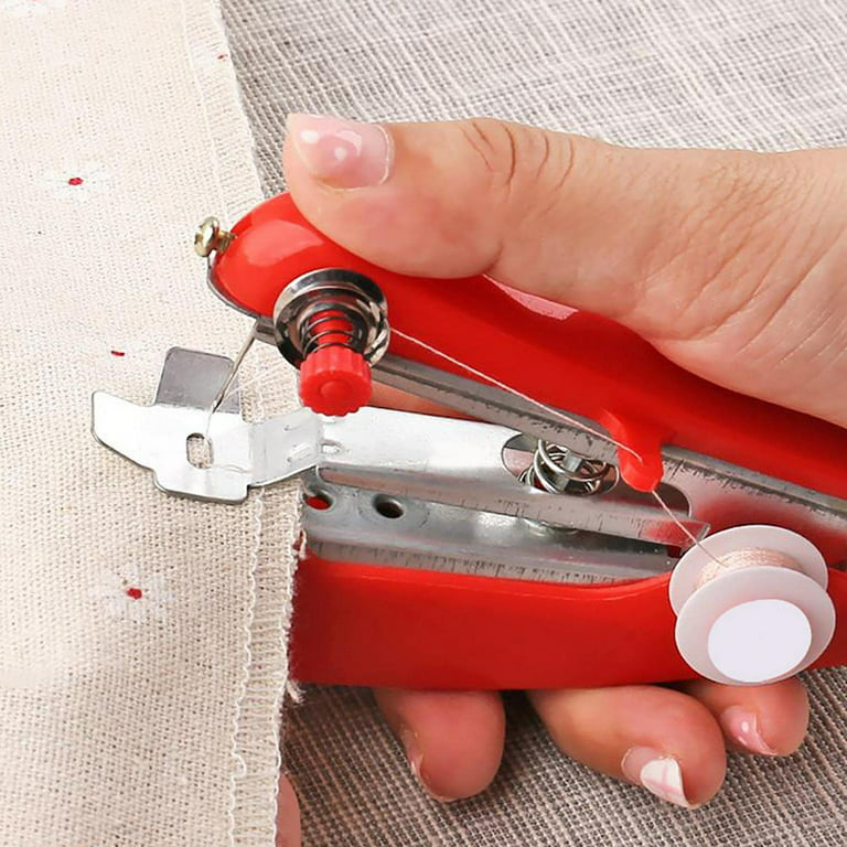 Mini Portable Hand Sewing Machine Quick Handy Stitch Sew Needlework  Cordless Clothes Household Mini Electric Sewing Machine 1pc - AliExpress