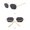 Black, variant on Adult Polygon Sunglasses Metal Frame Vintage Style UV400 Protection Universal Fit Durable Classic Look For All