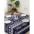 thumbnail image 6 of Navy Blue Boho Table Cloth, Waterproof Tablecloth for Square Tables, Vintage Ethnic Tribe Retro Abstract Art Reusable Washable Fabric Table Cover for Restaurant Kitchen Dining Tables 54"x54", 6 of 8