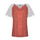thumbnail image 3 of Mujeres Tops Casual verano encaje manga corta Split cuello túnica impresa camisetas camisetas Tops OAVQHLG3B Store lin121212, 3 of 4