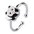thumbnail image 1 of Panda Shaped Open Ring Silver Copper 1Pack 0.63x0.39In, 1 of 8