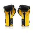 thumbnail image 2 of Fairtex BGV9 Mexican Style Black Yellow Muay Thai Boxing Glove - Heavy Hitter, 2 of 5