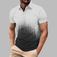 thumbnail image 2 of IhhxPro Men's Short Sleeve Gradient Collared Shirt with Button Detail Fashion Casual Summer Slim Fit Cotton Office Golf S-4XL, 2 of 6