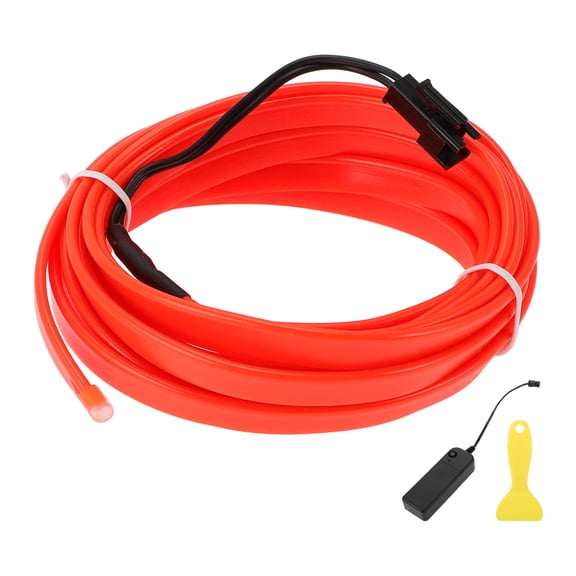 Unique Bargains 3 Meter EL Wire Cable LED Glow String Light Car Lighting Strip Flexible Neon Light for Car Decoration Battery Box(3V) Red