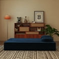 thumbnail image 3 of Resenkos Modern Floor Sofa Bed with 2 Pillows, Convertible Plush Sleeper & Full Folding Mattress, No Assembly, Blue, 3 of 13