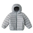 thumbnail image 2 of Gpaecead 2-14Y Kids Lightweight Puffer Jacket Cute Girls Boys Hooded Warm Winter Coat Packable Outerwear With Pockets Light Blue, 2 of 8