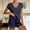 *Blue, variant on Women's 2 Piece Loungewear Set, Short Sleeve Crew Neck Top and Shorts, Soft Solid Color Sleepwear for Summer Gray,Women's Plus M