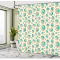 thumbnail image 5 of Ambesonne Geometric Shower Curtain, Spiral Circle Tile, 69"Wx84"L, Teal Orange, 5 of 5